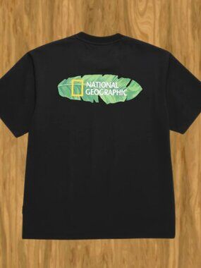 National Geographic with leaf print T-shirt